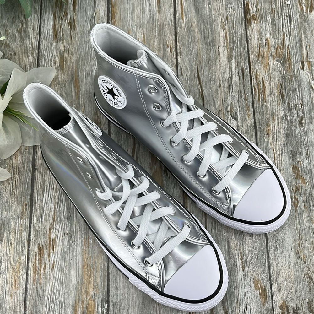 Converse Chuck Taylor All Star Metallic Hightop Sneakers Shoes Size 8 - Picture 5 of 17